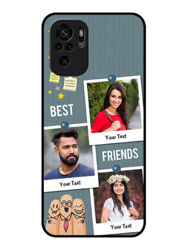 Custom Redmi Note 11 Se Personalized Glass Phone Case - Sticky Frames and Friendship Design