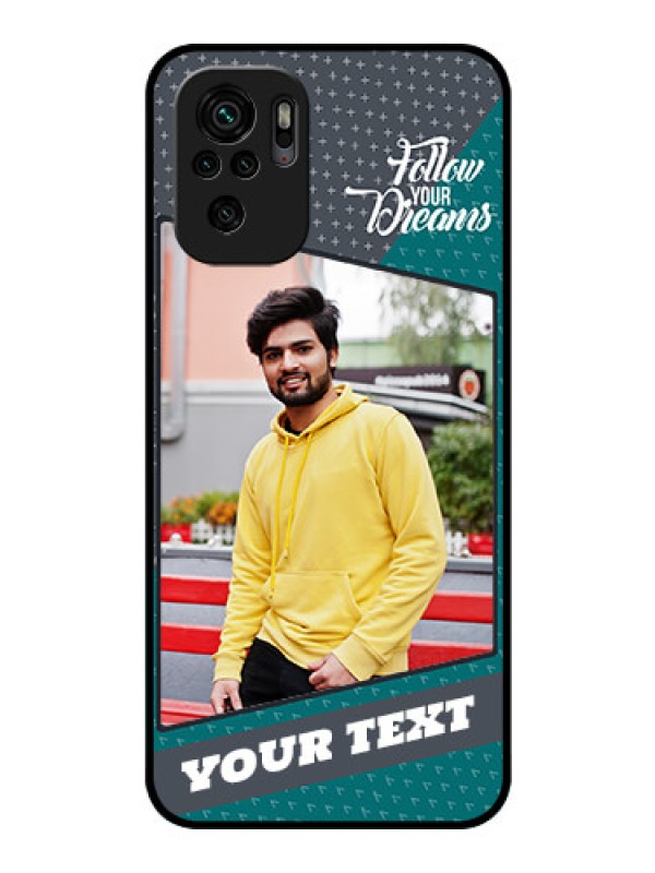 Custom Redmi Note 11 Se Personalized Glass Phone Case - Background Pattern Design with Quote
