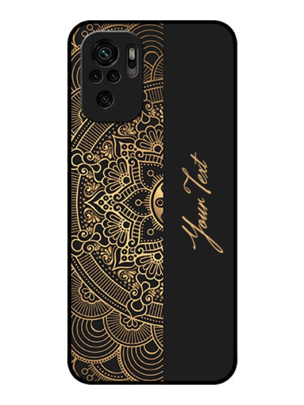 Custom Xiaomi Redmi Note 11 Se Photo Printing on Glass Case - Mandala art with custom text Design