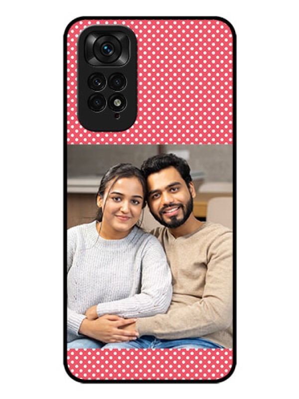 Custom Redmi Note 11 Custom Glass Phone Case - White Dotted Design