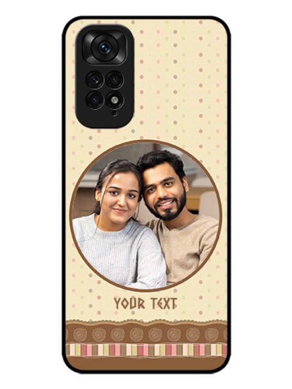 Custom Redmi Note 11 Custom Glass Mobile Case - Brown Dotted Mobile Case Design