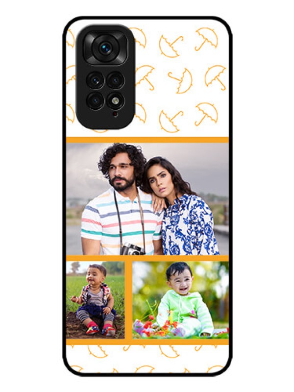 Custom Redmi Note 11 Custom Glass Mobile Case - Yellow Pattern Design