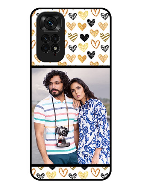 Custom Redmi Note 11 Photo Printing on Glass Case - Love Symbol Design