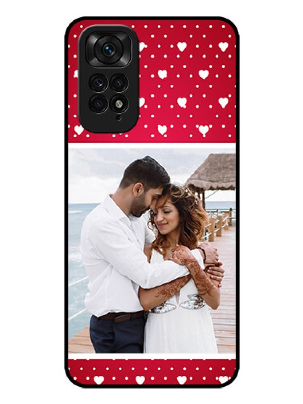 Custom Redmi Note 11 Photo Printing on Glass Case - Hearts Mobile Case Design