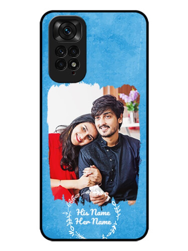 Custom RedmiNote 11 Custom Glass Phone Case - Blue Color Vintage Design