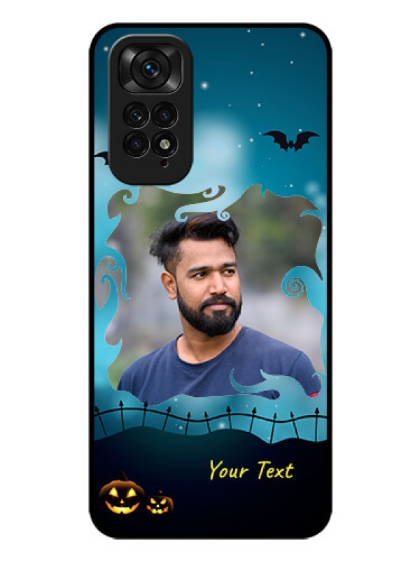 Custom Redmi Note 11 Custom Glass Phone Case - Halloween frame design