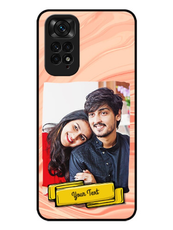 Custom Redmi Note 11 Personalized Glass Phone Case - Marble Texture Design