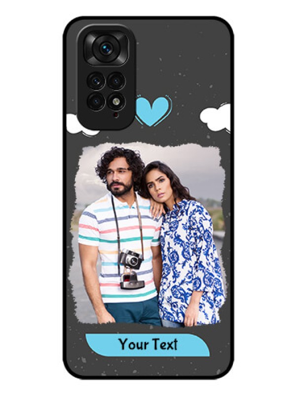 Custom Redmi Note 11 Custom Glass Phone Case - Splashes with love doodles Design