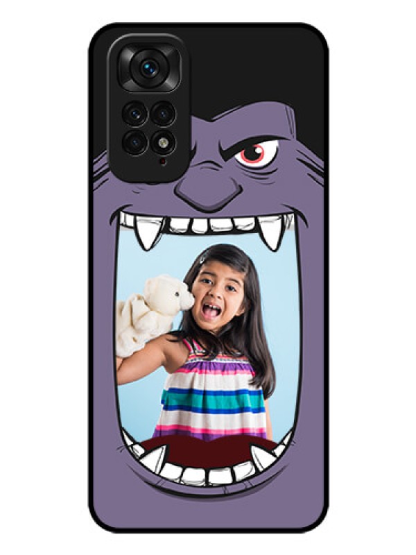 Custom Redmi Note 11 Custom Glass Phone Case - Angry Monster Design