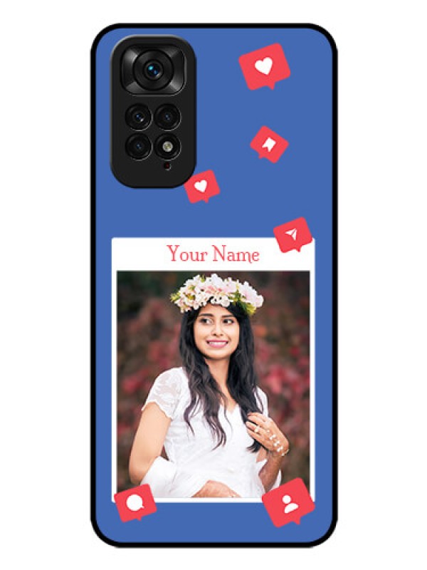 Custom Xiaomi Redmi Note 11 Custom Glass Phone Case - Like Share And Comment Design