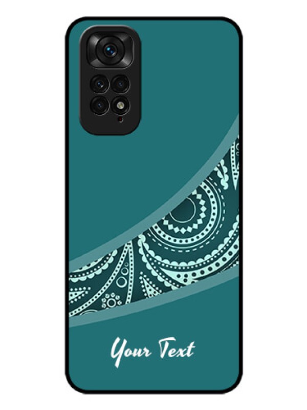 Custom Xiaomi Redmi Note 11 Photo Printing on Glass Case - semi visible floral Design