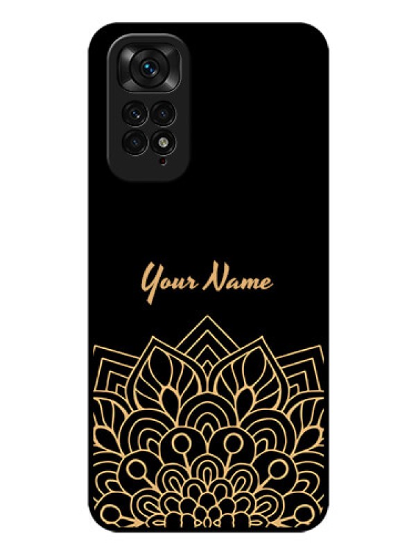 Custom Xiaomi Redmi Note 11 Custom Glass Phone Case - Golden mandala Design
