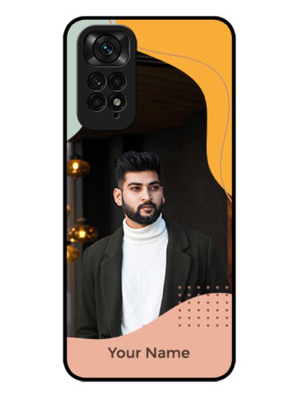 Custom Xiaomi Redmi Note 11 Personalized Glass Phone Case - Tri-coloured overlay design