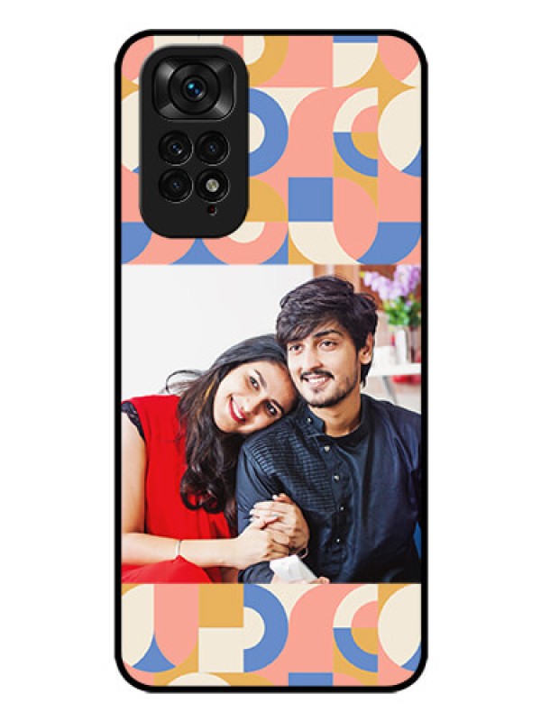 Custom Xiaomi Redmi Note 11 Photo Printing on Glass Case - Semi-circle Maze Pattern Design