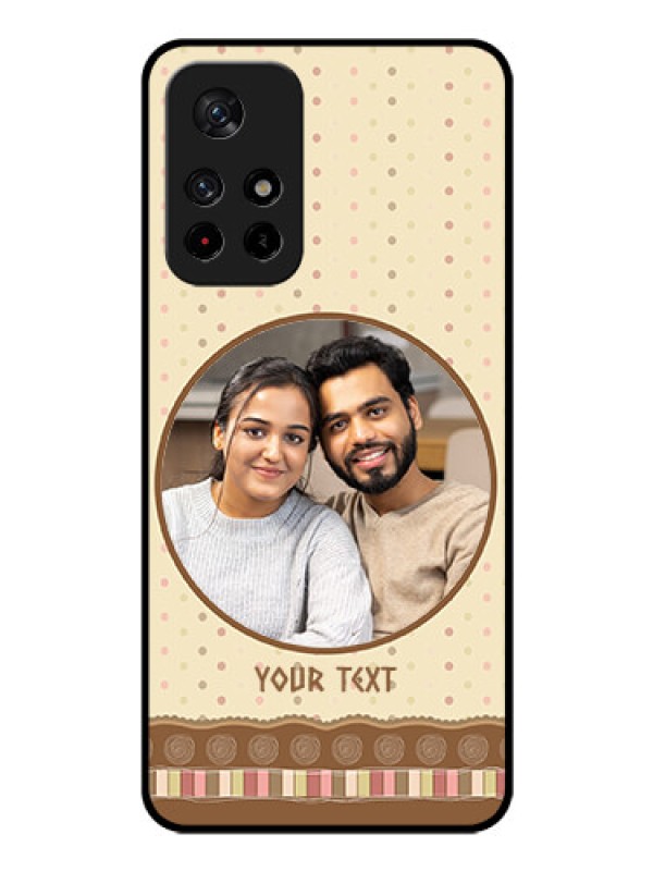 Custom Redmi Note 11T 5g Custom Glass Mobile Case - Brown Dotted Mobile Case Design