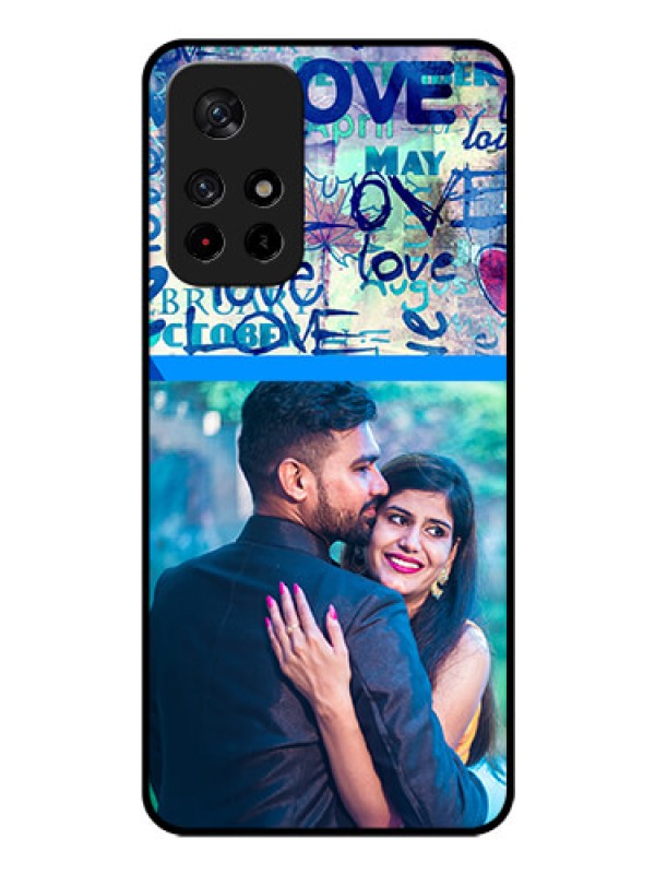 Custom Redmi Note 11T 5g Custom Glass Mobile Case - Colorful Love Design