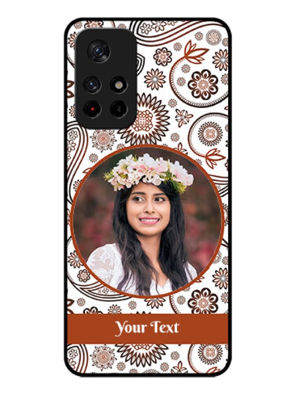 Custom Redmi Note 11T 5g Custom Glass Mobile Case - Abstract Flower Design