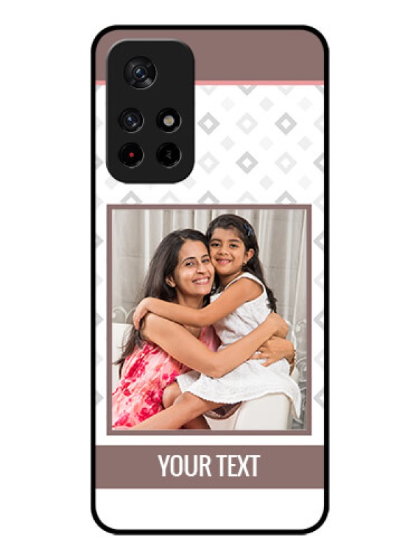 Custom Redmi Note 11T 5g Photo Printing on Glass Case - Simple Diamond Design