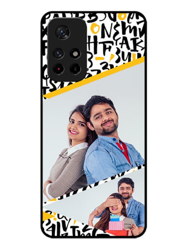 Custom Redmi Note 11T 5g Custom Glass Mobile Case - Letters Pattern Design