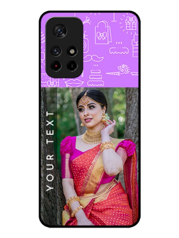 Custom Redmi Note 11T 5g Custom Glass Mobile Case - Birthday Icons Design