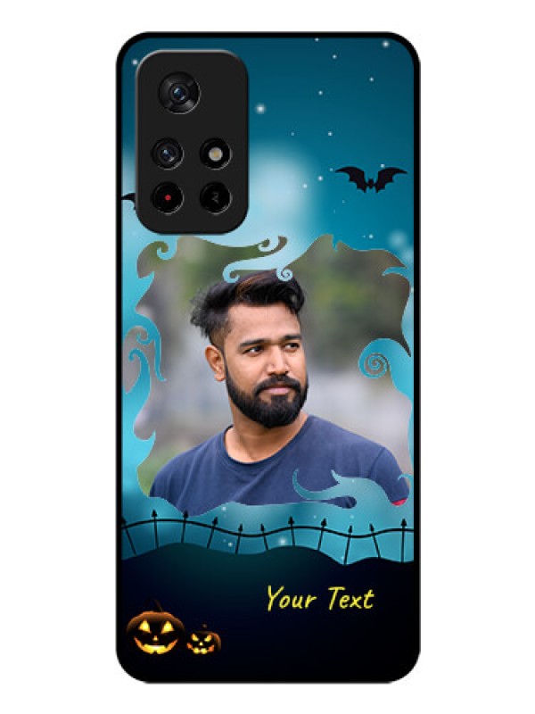 Custom Redmi Note 11T 5g Custom Glass Phone Case - Halloween frame design