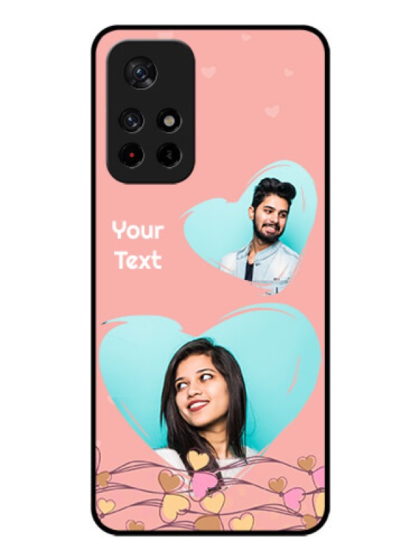 Custom Redmi Note 11T 5g Custom Glass Mobile Case - Love Doodle Design