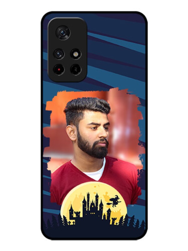 Custom Redmi Note 11T 5g Photo Printing on Glass Case - Halloween Witch Design