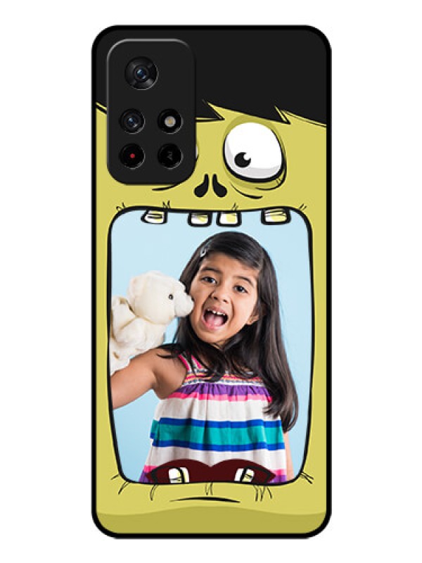 Custom Redmi Note 11T 5g Personalized Glass Phone Case - Cartoon monster back case Design