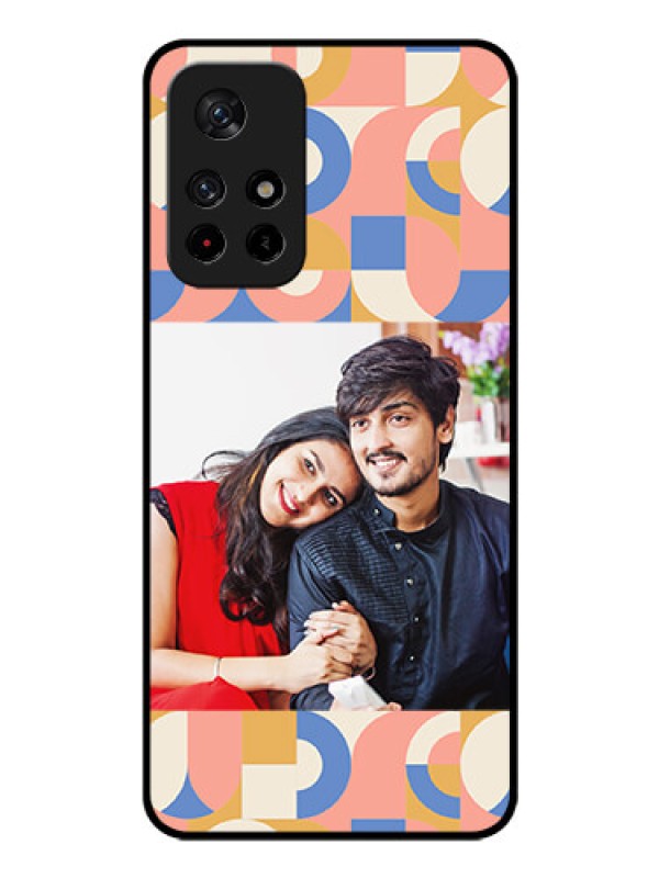 Custom Xiaomi Redmi Note 11T 5G Photo Printing on Glass Case - Semi-circle Maze Pattern Design