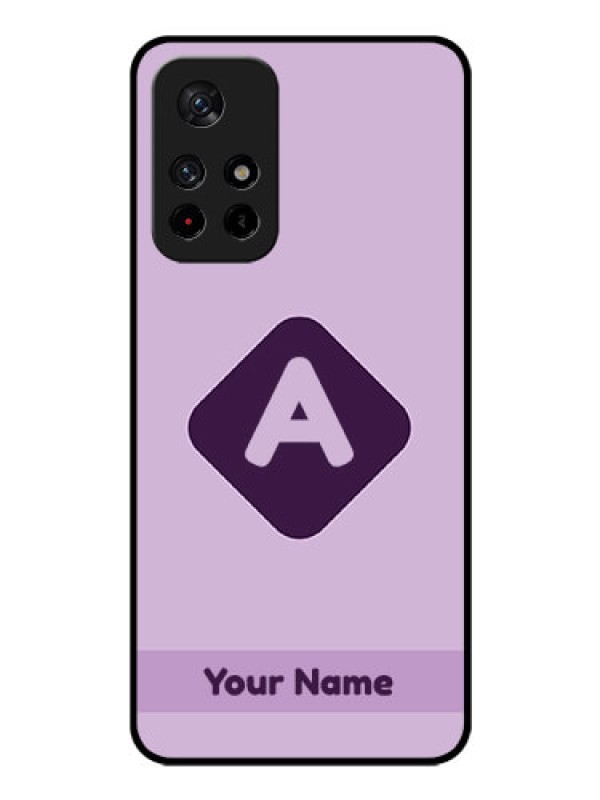 Custom Xiaomi Redmi Note 11T 5G Custom Glass Mobile Case - Custom Letter in curved badge Design
