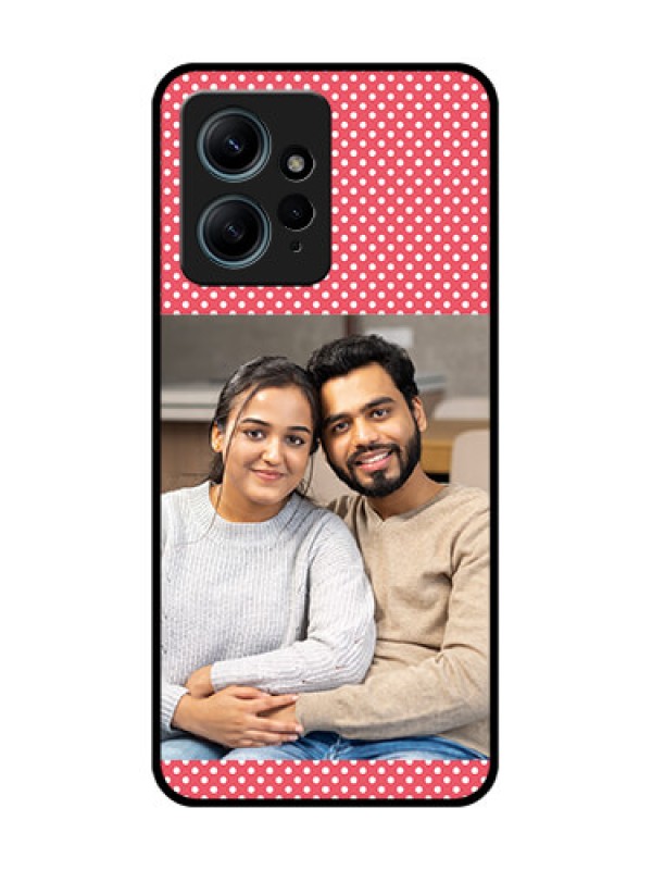 Custom Redmi Note 12 4G Custom Glass Phone CaseWhite Dotted Design