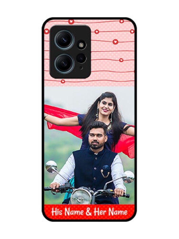 Custom Redmi Note 12 4G Custom Glass Phone CaseRed Pattern Case Design