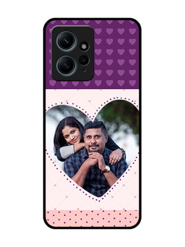 Custom Redmi Note 12 4G Custom Glass Phone CaseViolet Love Dots Design