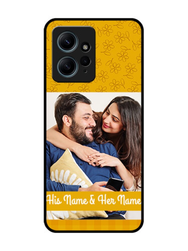 Custom Redmi Note 12 4G Custom Glass Phone CaseYellow Floral Design