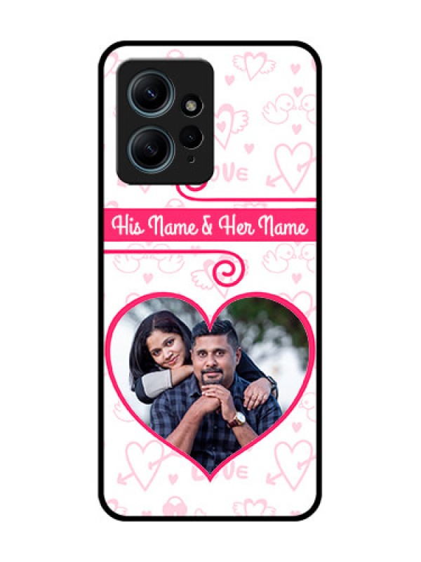 Custom Redmi Note 12 4G Custom Glass Phone CaseHeart Shape Love Design
