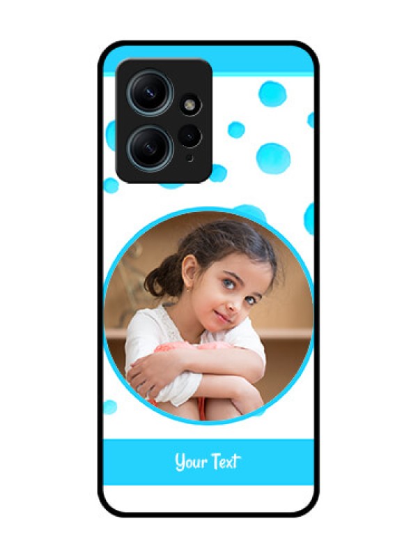Custom Redmi Note 12 4G Custom Glass Phone CaseBlue Bubbles Pattern Design