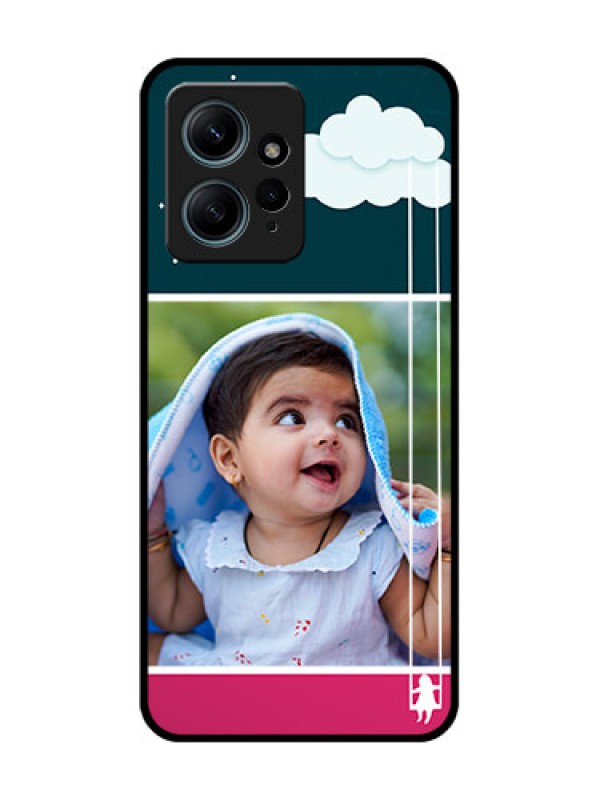 Custom Redmi Note 12 4G Custom Glass Phone CaseCute Girl With Cloud Design