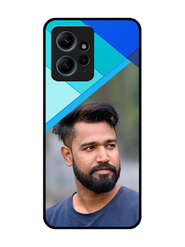 Custom Redmi Note 12 4G Custom Glass Phone CaseBlue Pattern Design