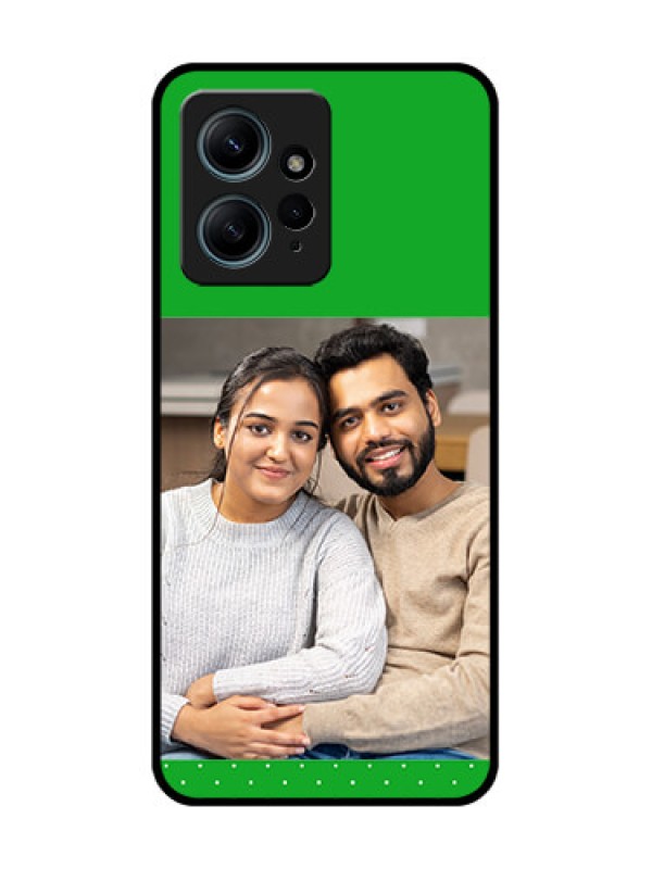 Custom Redmi Note 12 4G Custom Glass Phone CaseGreen Pattern Design
