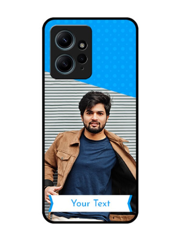 Custom Redmi Note 12 4G Custom Glass Phone CaseSimple Blue Color Design