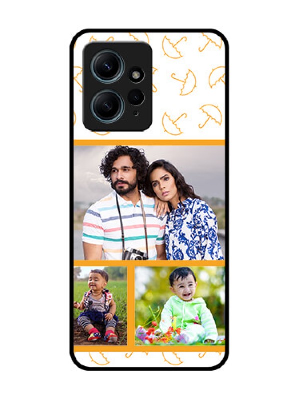 Custom Redmi Note 12 4G Custom Glass Phone CaseYellow Pattern Design