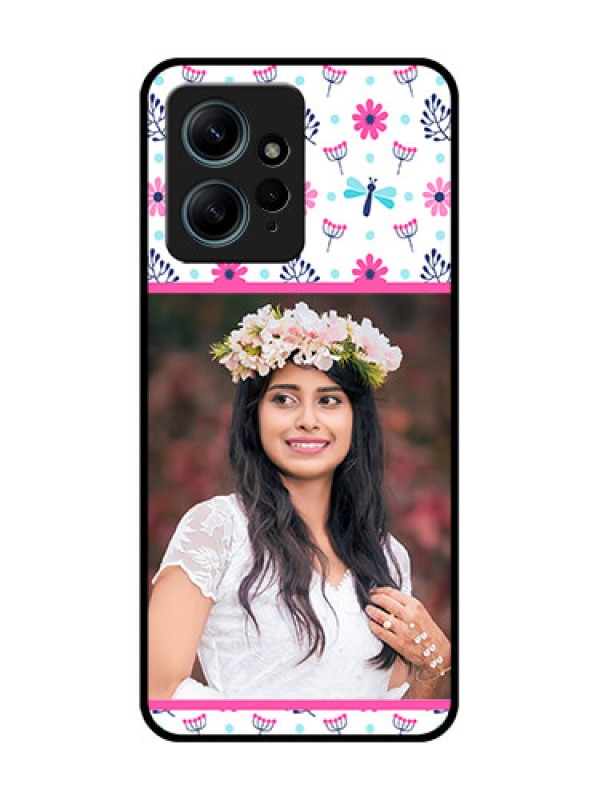 Custom Redmi Note 12 4G Custom Glass Phone CaseColorful Flower Design