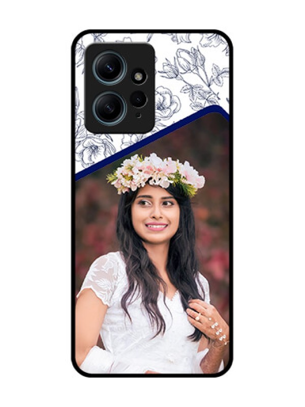 Custom Redmi Note 12 4G Custom Glass Phone CaseClassy Floral Design