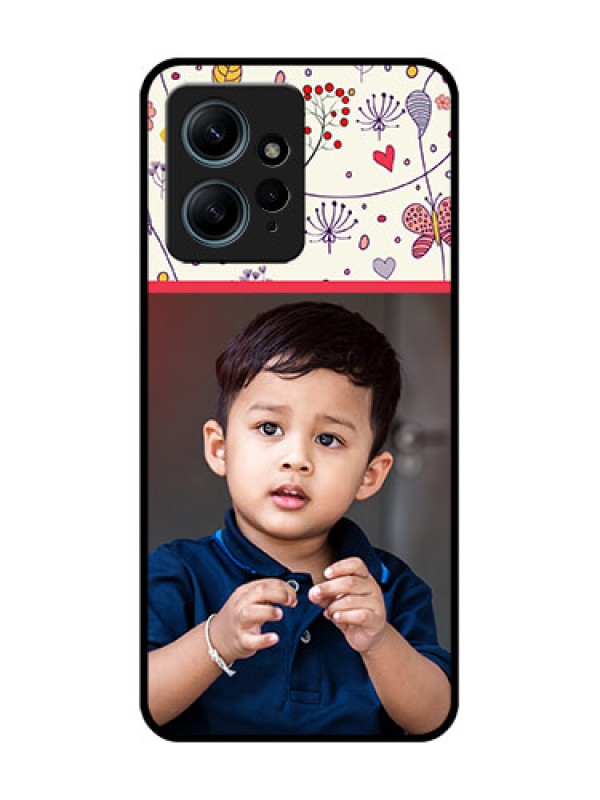 Custom Redmi Note 12 4G Custom Glass Phone CasePremium Floral Design