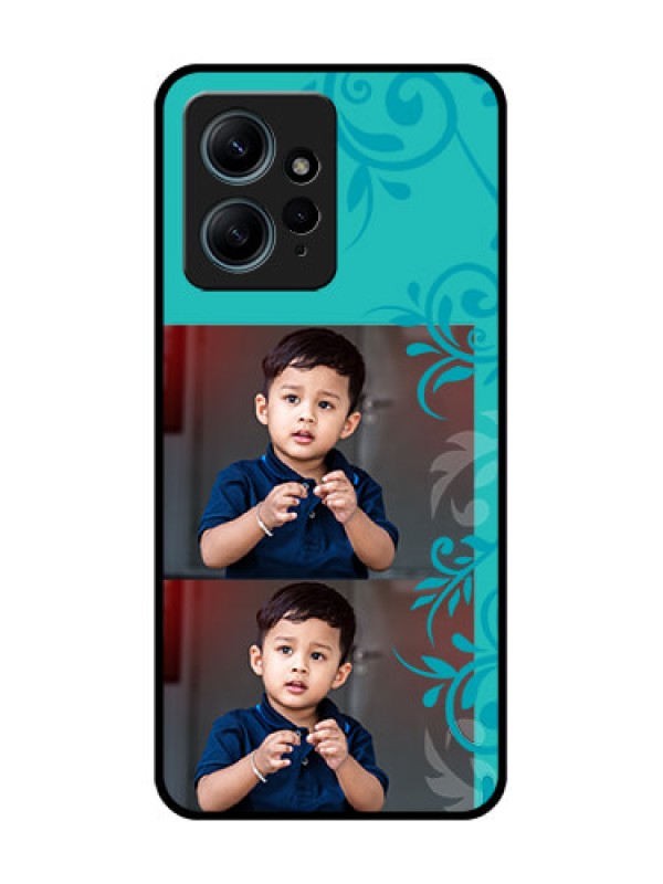 Custom Redmi Note 12 4G Custom Glass Phone CaseWith Photo And Green Floral Design