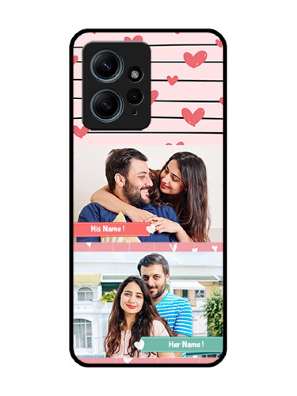Custom Redmi Note 12 4G Custom Glass Phone CasePhoto With Heart Design