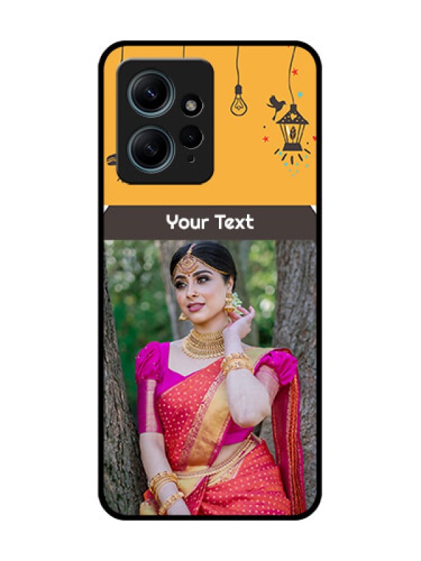 Custom Redmi Note 12 4G Custom Glass Phone CaseWith Family Picture And Icons