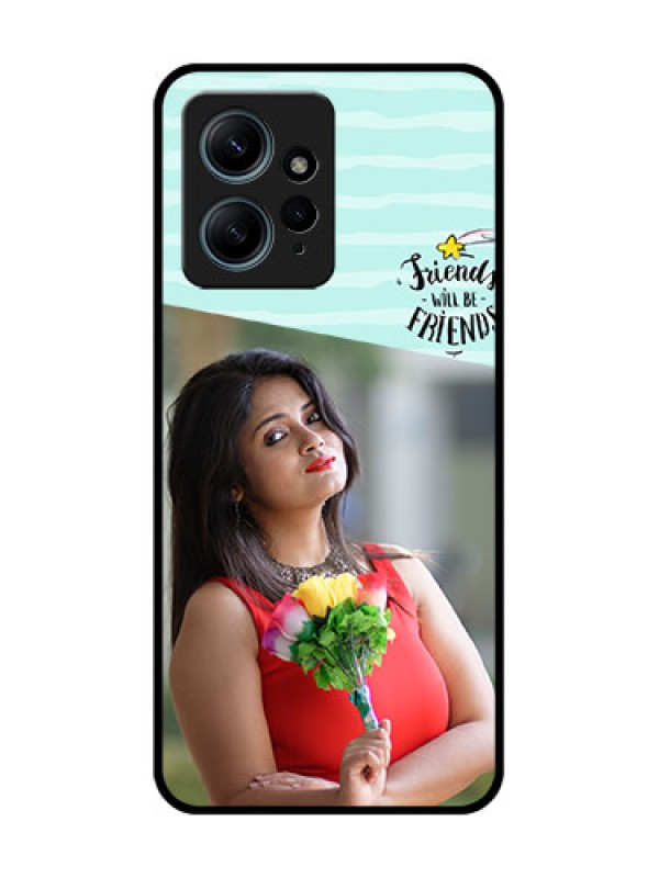Custom Redmi Note 12 4G Custom Glass Phone CaseFriends Picture Icon Design