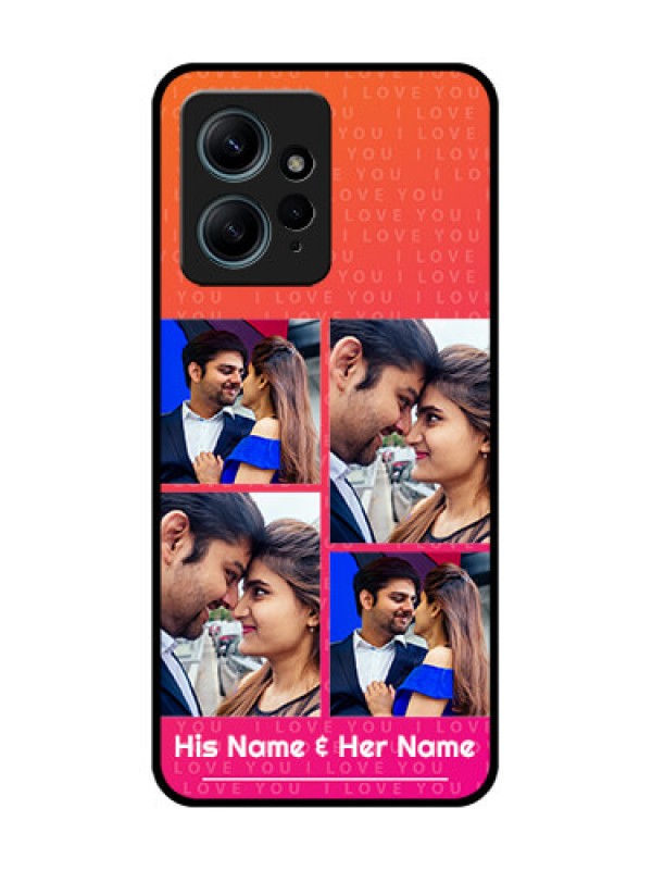 Custom Redmi Note 12 4G Custom Glass Phone CaseI Love You Pink Design