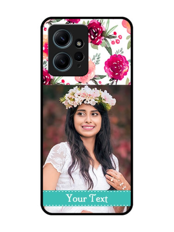 Custom Redmi Note 12 4G Custom Glass Phone CaseWater Colors Floral Design